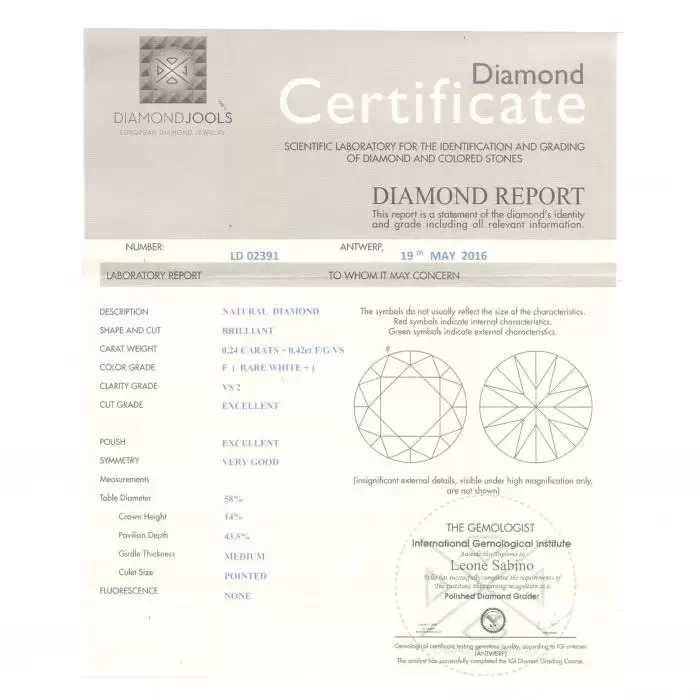 SKU-12716 / Μονόπετρο DiamondJools Λευκόχρυσος Κ18 με Διαμάντι
