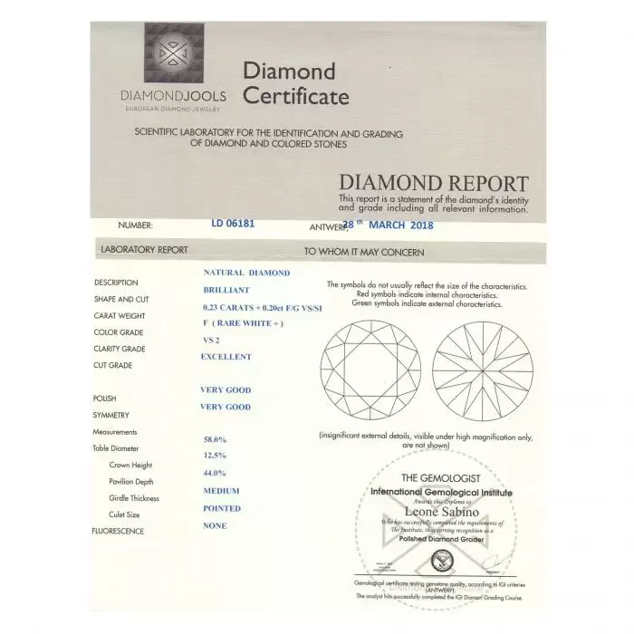 SKU-12723 / Μονόπετρο DiamondJools Λευκόχρυσος Κ18 με Διαμάντια

