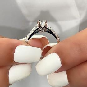 Μονόπετρο Diamond Jools Λευκόχρυσος Κ18 με Διαμάντια SKU-12718