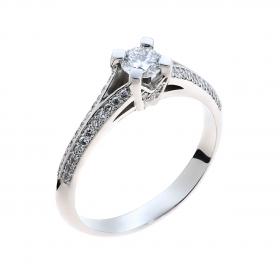 Μονόπετρο Diamond Jools Λευκόχρυσος Κ18 με Διαμάντια SKU-12718