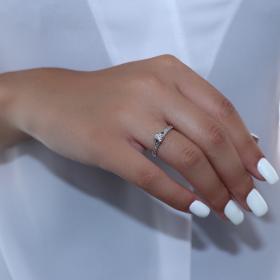 Μονόπετρο Diamond Jools Λευκόχρυσος Κ18 με Διαμάντια SKU-12718