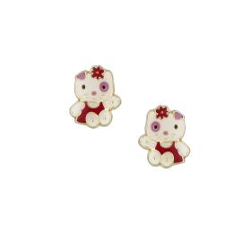 Σκουλαρίκια Hello Kitty Χρυσός Κ9 με Σμάλτο SKU-12146