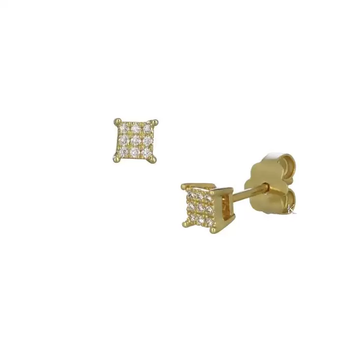 SKU-12893 / Σκουλαρίκια Χρυσός Κ18 με Διαμάντια