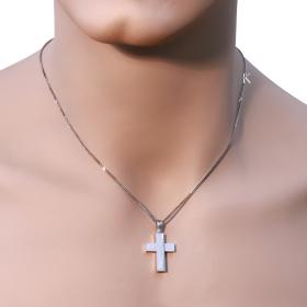 Σταυρός Ανδρικός Μοντέρνος Λευκόχρυσος Κ14 SKU-12952