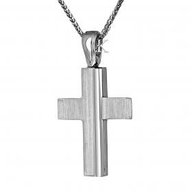 Σταυρός Ανδρικός Μοντέρνος Λευκόχρυσος Κ14 SKU-12952
