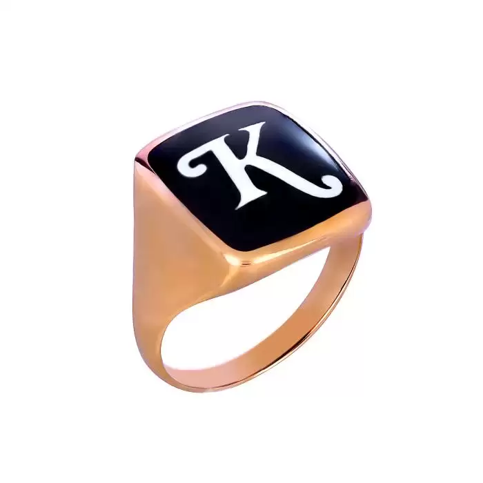 SKU-13596 / Δαχτυλίδι  Chevalier Ροζ Χρυσός Κ9 με Σμάλτο
 
