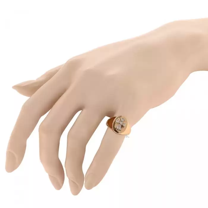 Δαχτυλίδι Chevalier Ροζ Χρυσός & Λευκόχρυσος Κ14 με Ζιργκόν