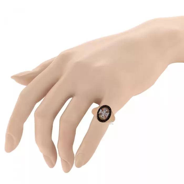 Δαχτυλίδι Chevalier Ροζ Χρυσός & Λευκόχρυσος Κ9 με Ζιργκόν