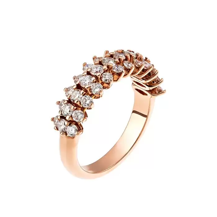 SKU-13502 / Δαχτυλίδι FaCad'oro Ροζ Χρυσός Κ18 με Διαμάντια
