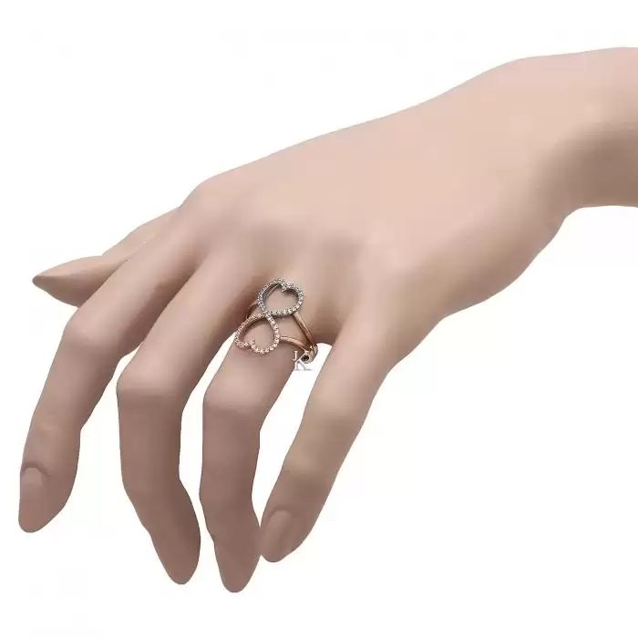 Δαχτυλίδι Λευκόχρυσος &  Ροζ Χρυσός Κ14 με Ζιργκόν