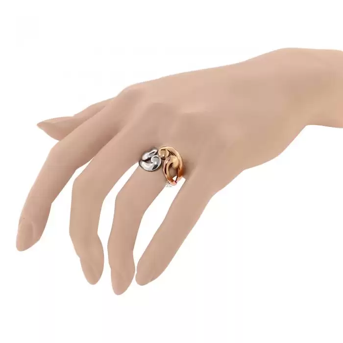 Δαχτυλίδι Λευκόχρυσος &  Ροζ Χρυσός Κ18