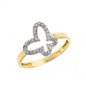 Δαχτυλίδι Λευκόχρυσος & Χρυσός Κ14 με Ζιργκόν
