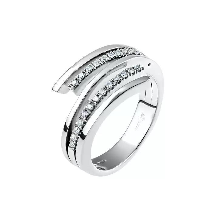 SKU-13492 / Δαχτυλίδι Λευκόχρυσος Κ18 με Διαμάντια