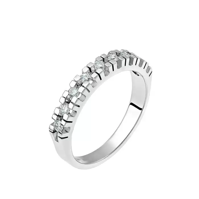 SKU-13503 / Δαχτυλίδι Λευκόχρυσος Κ18 με Διαμάντια
