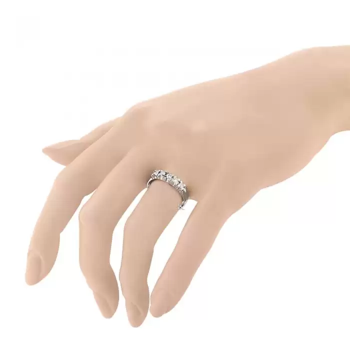 SKU-13504 / Δαχτυλίδι Λευκόχρυσος Κ18 με Διαμάντια
 