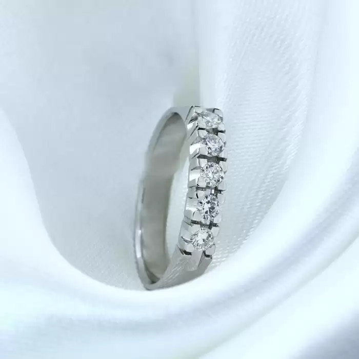 SKU-13504 / Δαχτυλίδι Λευκόχρυσος Κ18 με Διαμάντια
 