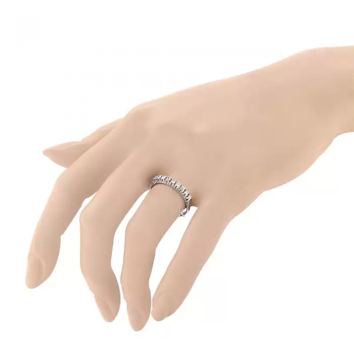 SKU-13508 / Δαχτυλίδι Σειρέ Λευκόχρυσος Κ18 με Διαμάντια
 