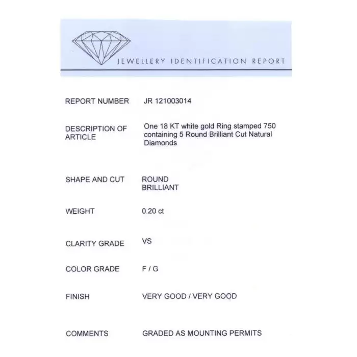 SKU-13510 /  Δαχτυλίδι Λευκόχρυσος Κ18 με Διαμάντια
 