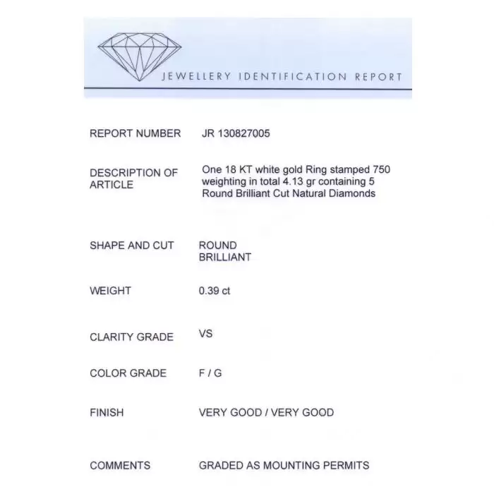 SKU-13521 /  Δαχτυλίδι Λευκόχρυσος Κ18 με Διαμάντια
