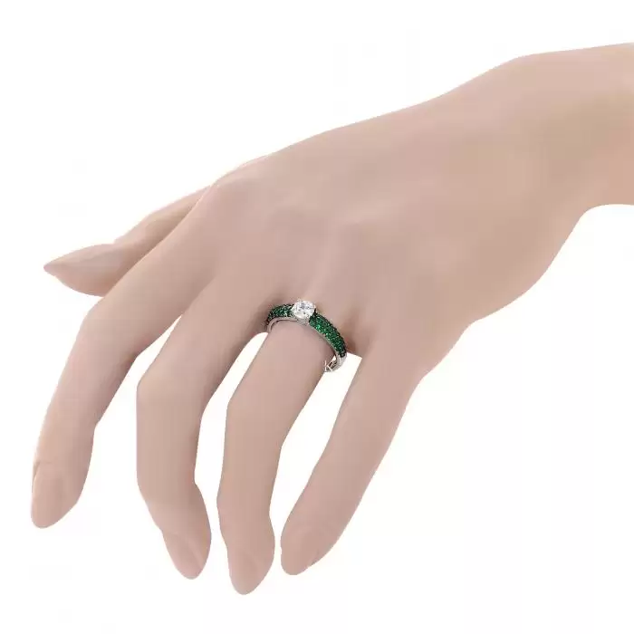 Δαχτυλίδι Λευκόχρυσος Κ18 με Ζιργκόν
