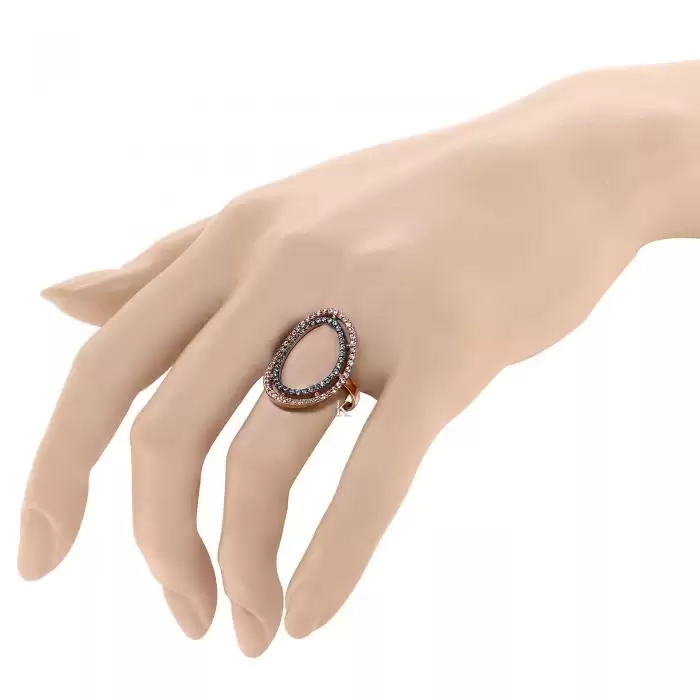 Δαχτυλίδι Ροζ Χρυσός Κ14 με Ζιργκόν
