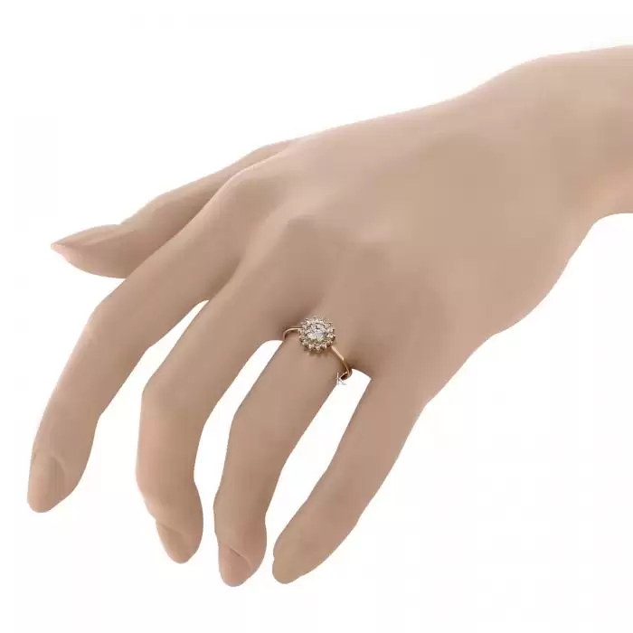 SKU-13158 / Δαχτυλίδι Ροζέτα Χρυσός Κ14 με Ζιργκόν
