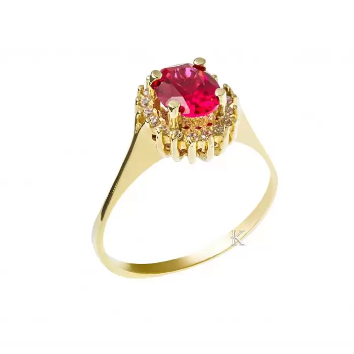 SKU-13560 / Δαχτυλίδι Ροζέτα Χρυσός Κ14 με Ζιργκόν
 