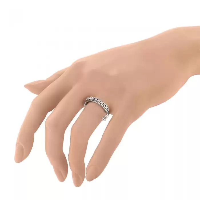 SKU-13505 / Δαχτυλίδι Σειρέ Λευκόχρυσος Κ18 με Διαμάντια