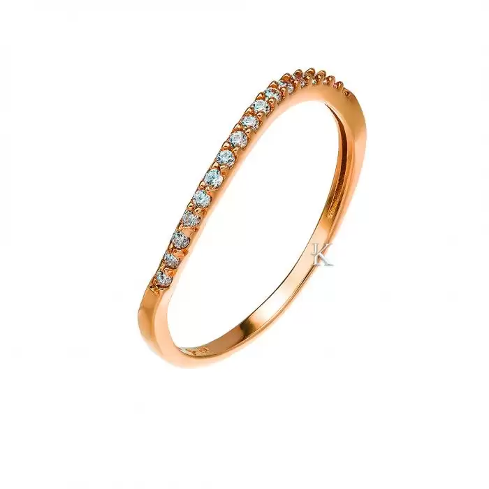 SKU-13145 / Δαχτυλίδι Σειρέ Ροζ Χρυσός Κ14 με Ζιργκόν