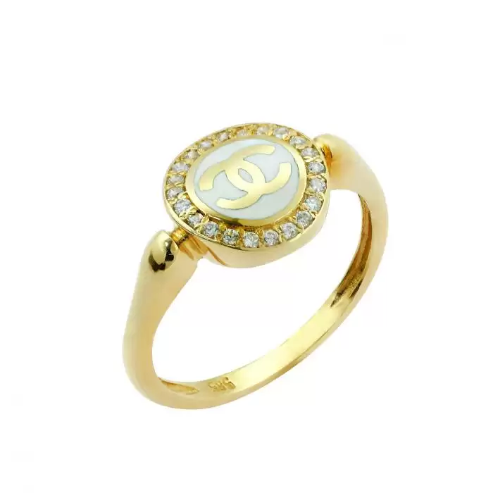 SKU-13258 / Δαχτυλίδι Χρυσός Κ14 με Σμάλτο & Ζιργκόν