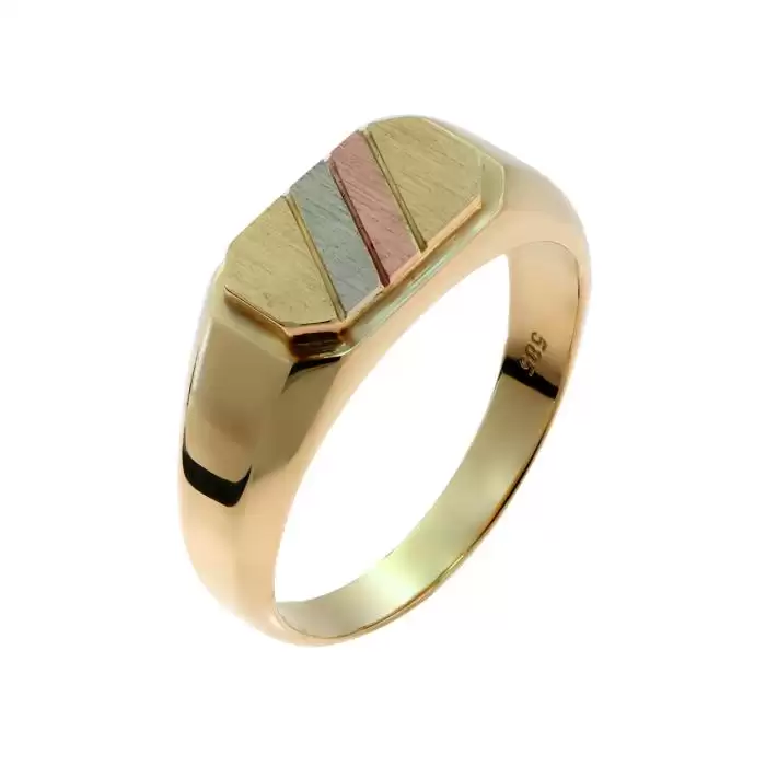SKU-13585 / Δαχτυλίδι Χρυσός & Λευκόχρυσος & Ροζ Χρυσός Κ14
