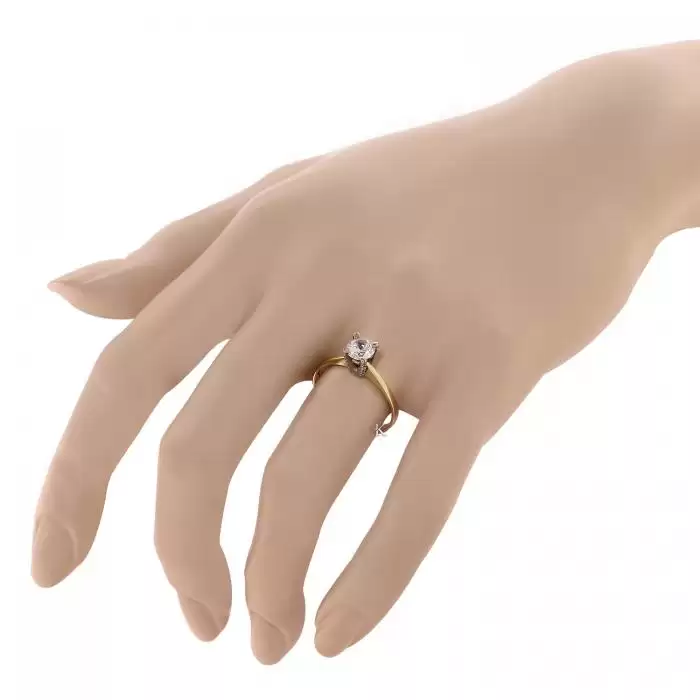 Μονόπετρο Δαχτυλίδι Λευκόχρυσος &  Χρυσός Κ14 με Ζιργκόν