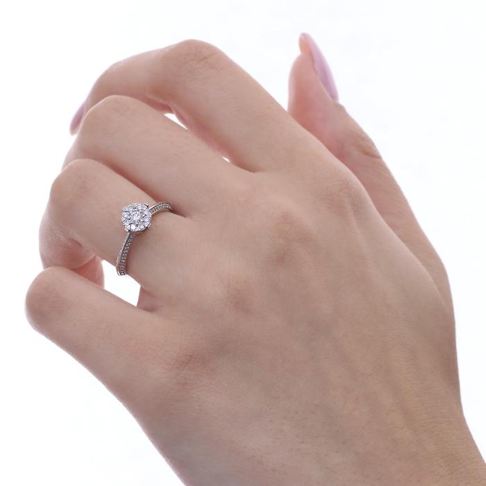Μονόπετρο Δαχτυλίδι Λευκόχρυσος Κ18 με Διαμάντια