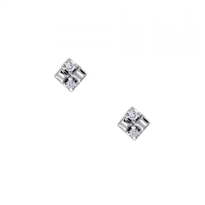 SKU-13291 / Σκουλαρίκια Λευκόχρυσος Κ18 με Διαμάντια
  
