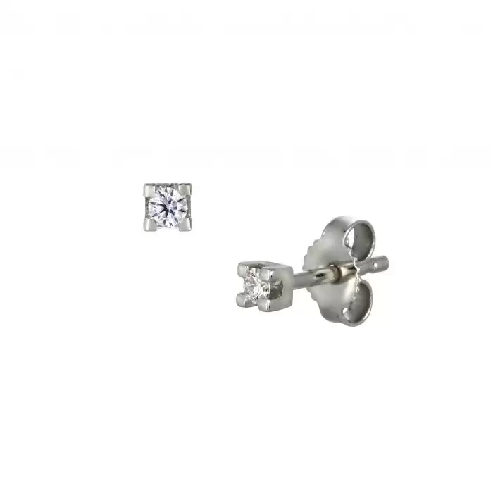 SKU-13351 / Σκουλαρίκια Λευκόχρυσος Κ18 με Διαμάντια

