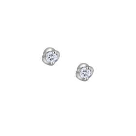 Σκουλαρίκια Λευκόχρυσος Κ18 με Διαμάντια
 