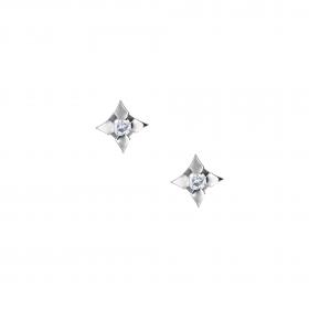 Σκουλαρίκια Λευκόχρυσος Κ18 με Διαμάντια
 