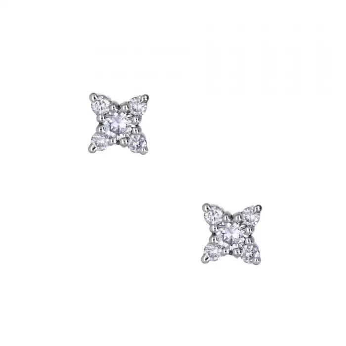 SKU-13274 / Σκουλαρίκια Λευκόχρυσος Κ18 με Διαμάντια
 