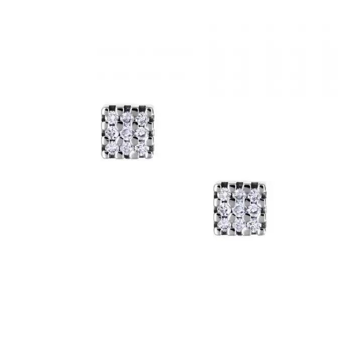 SKU-13279 / Σκουλαρίκια Λευκόχρυσος Κ18 με Διαμάντια
 