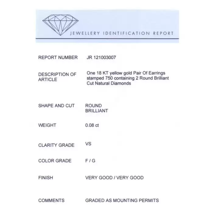 SKU-13396 / Σκουλαρίκια Χρυσός Κ18 με Διαμάντια
