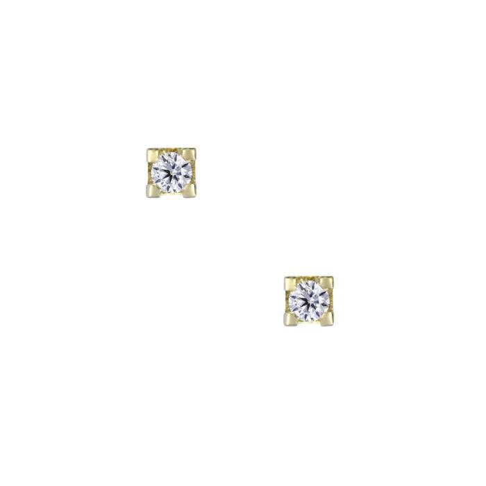 SKU-13398 / Σκουλαρίκια Χρυσός Κ18 με Διαμάντια
 