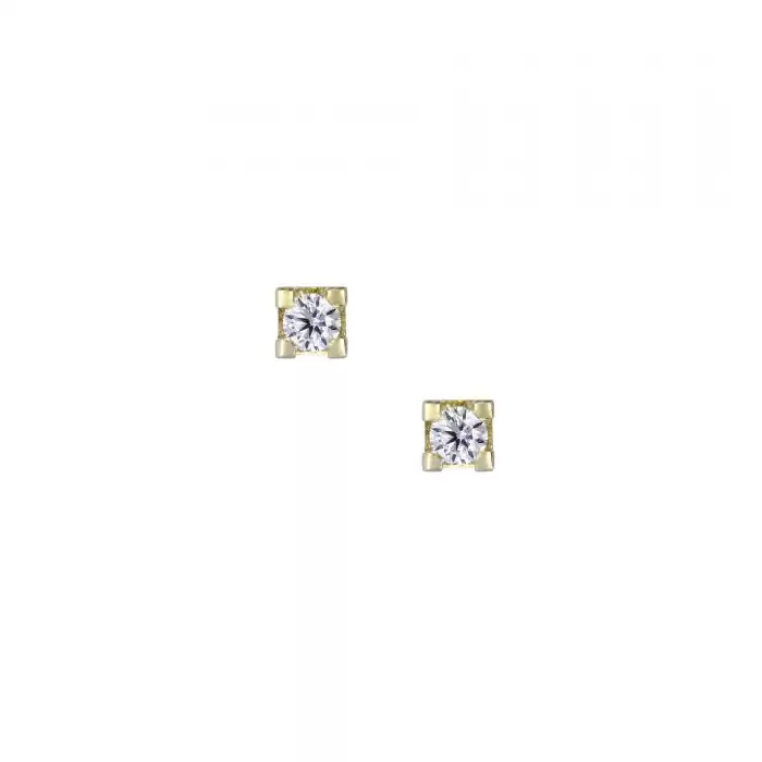 SKU-13401 /  Σκουλαρίκια Χρυσός Κ18 με Διαμάντια
