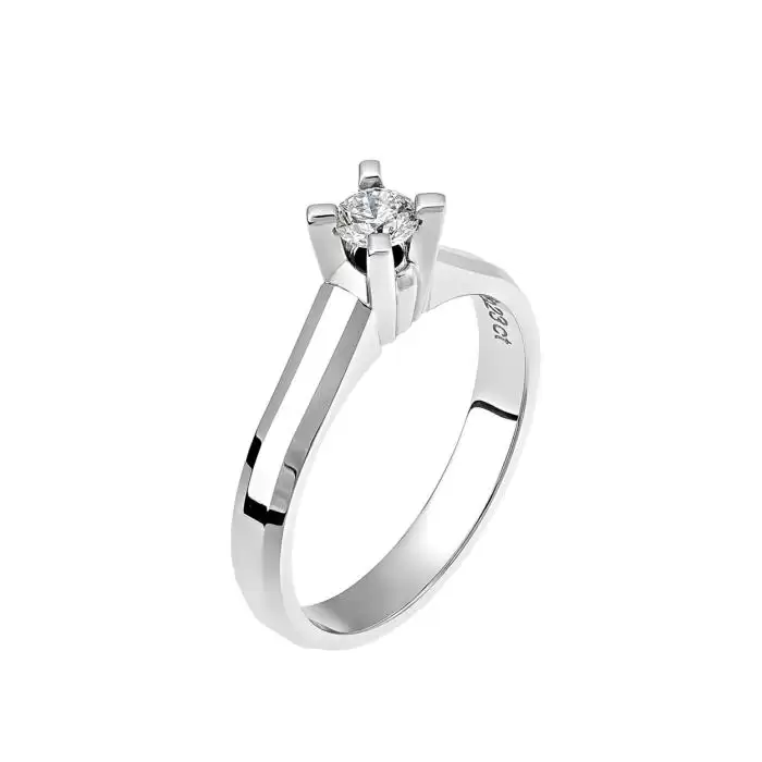 SKU-14663 / Δαχτυλίδι Λευκόχρυσος Κ18 με Διαμάντι