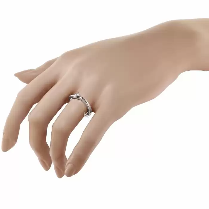 Δαχτυλίδι Μονόπετρο Λευκόχρυσος Κ14 με Ζιργκόν