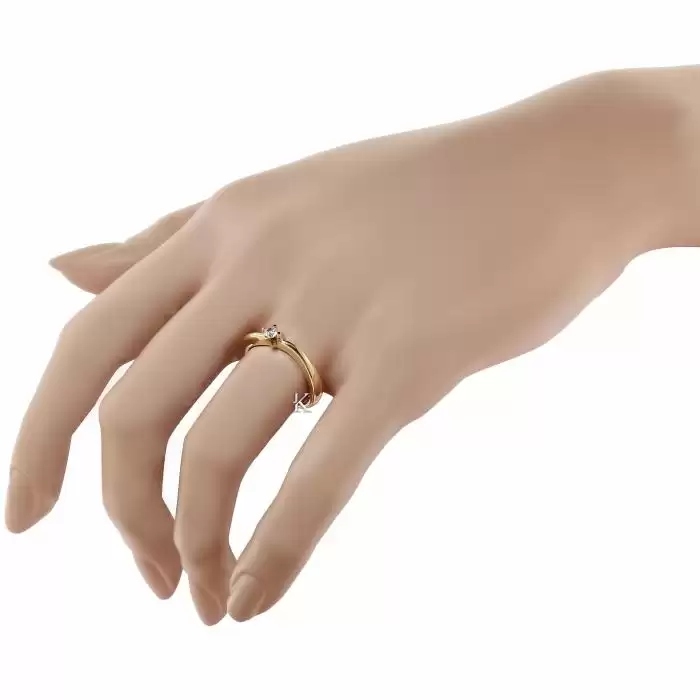 Δαχτυλίδι Μονόπετρο Χρυσός Κ14 με Ζιργκόν