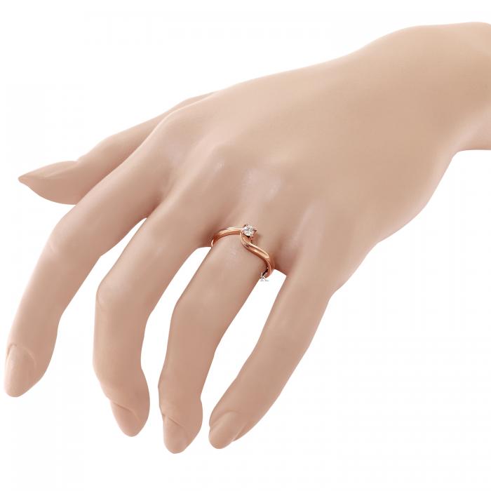 Μονόπετρο Δαχτυλίδι Ροζ Χρυσός Κ14 με Ζιργκόν