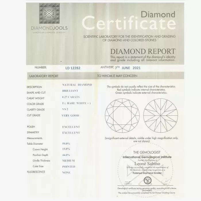 SKU-14344 / Μονόπετρο DiamondJools Λευκόχρυσος Κ18 με Διαμάντι
