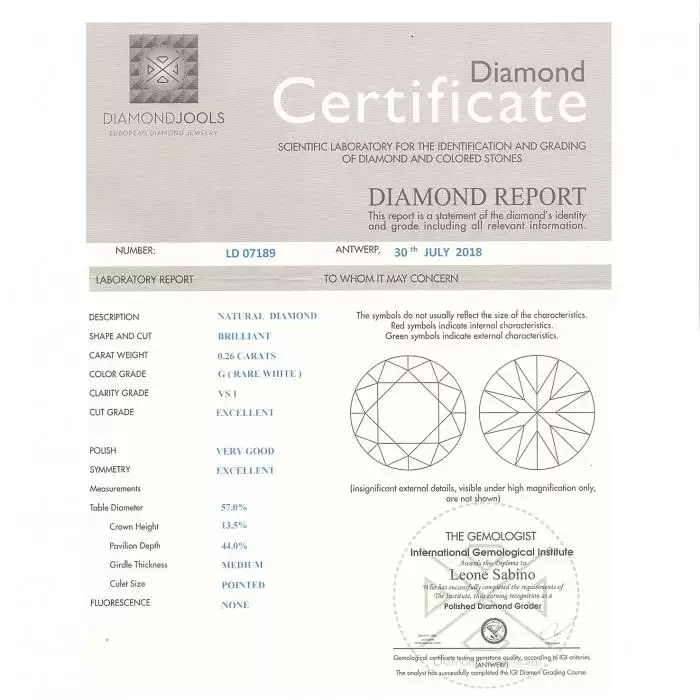 SKU-14352 / Μονόπετρο DiamondJools Λευκόχρυσος Κ18 με Διαμάντι 