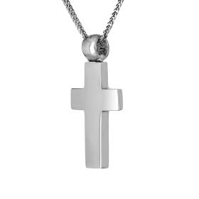 Σταυρός Ανδρικός Λευκόχρυσος Κ14 Διπλής Όψεως SKU-14081