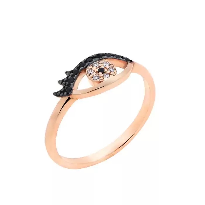SKU-15799 / Δαχτυλίδι Ροζ Χρυσός Κ9 με Ζιργκόν
 